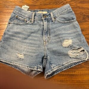 Denim Blue Women's Distressed Shorts